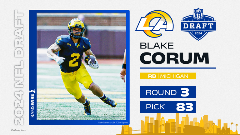 Blake Corum, Rams among best scheme fits from 2024 NFL draft