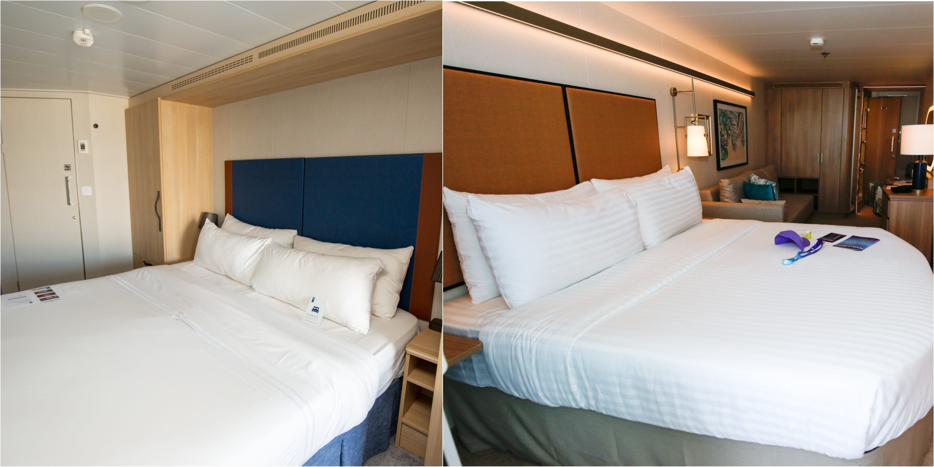<p><a href="https://www.businessinsider.com/review-stateroom-royal-caribbean-wonder-of-the-seas-cruise-2022-12">Wonder of the Seas' balcony cabins</a> start shy of $1,110 per person in 2024.</p><p>Even with nearly identical itineraries, the ones on Icon are, at their cheapest, a little more than $2,000 per person this year — or double that for the a New Year's cruise.</p>