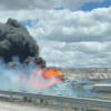 Freight train derailment, fire forces Interstate 40 closure near Arizona-New Mexico line<br>