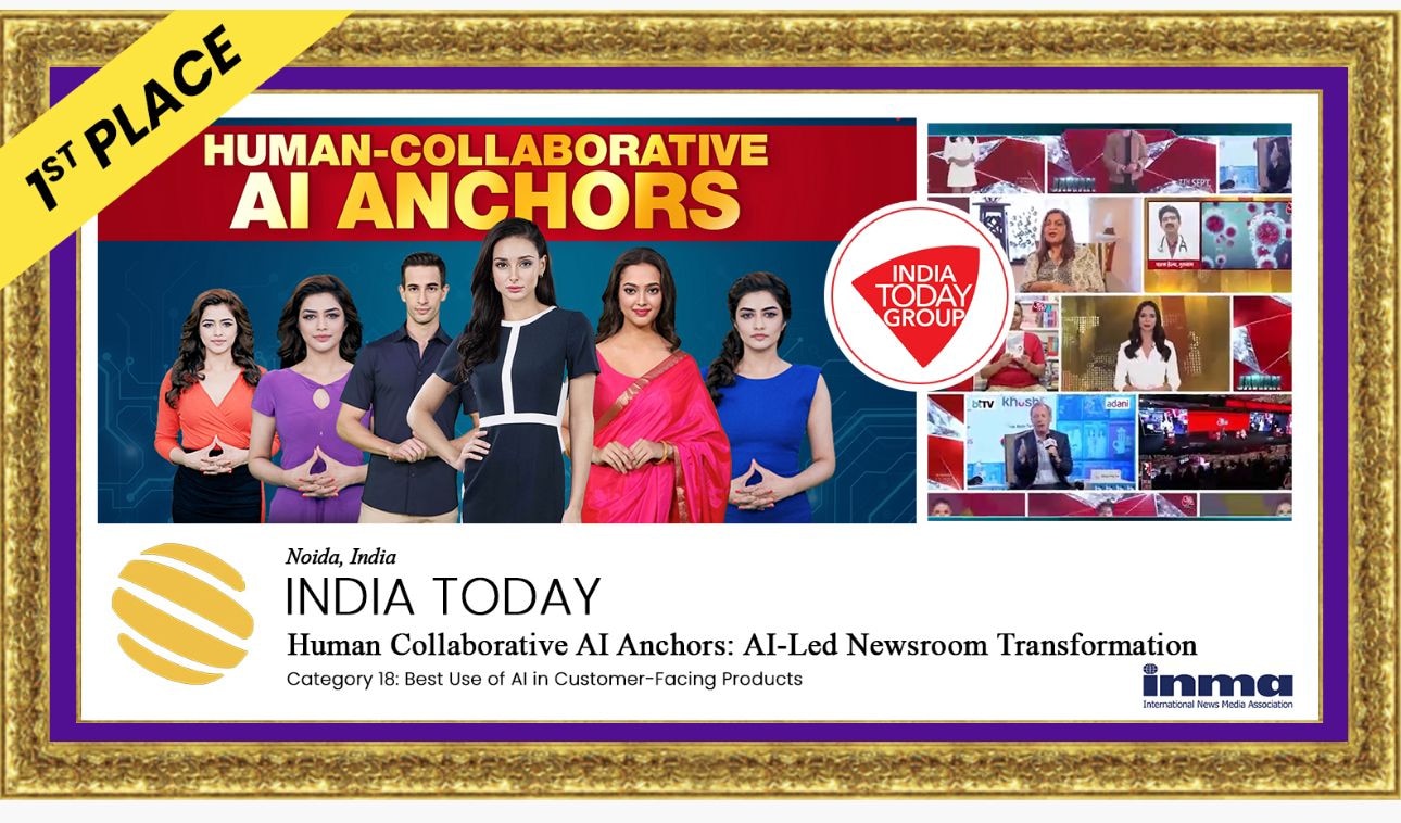 india today group's ai anchor sana wins global media award