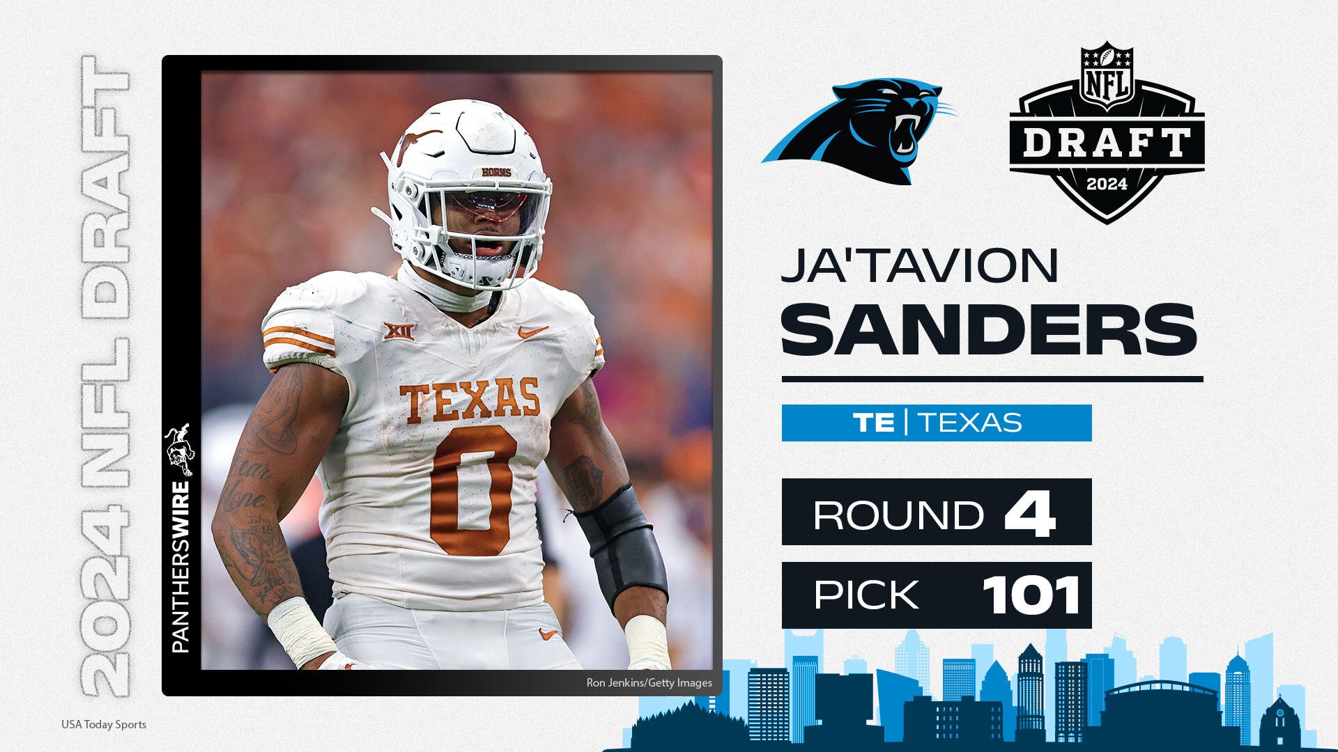 Panthers Select Texas TE Ja'Tavion Sanders With 2024's Draft 101st ...