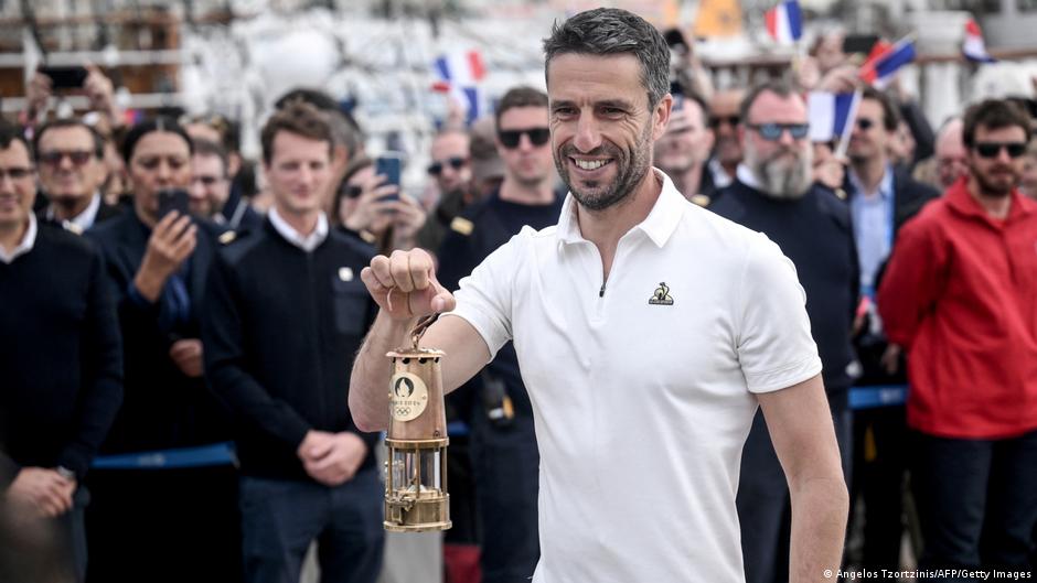 olympic flame sets sail for france