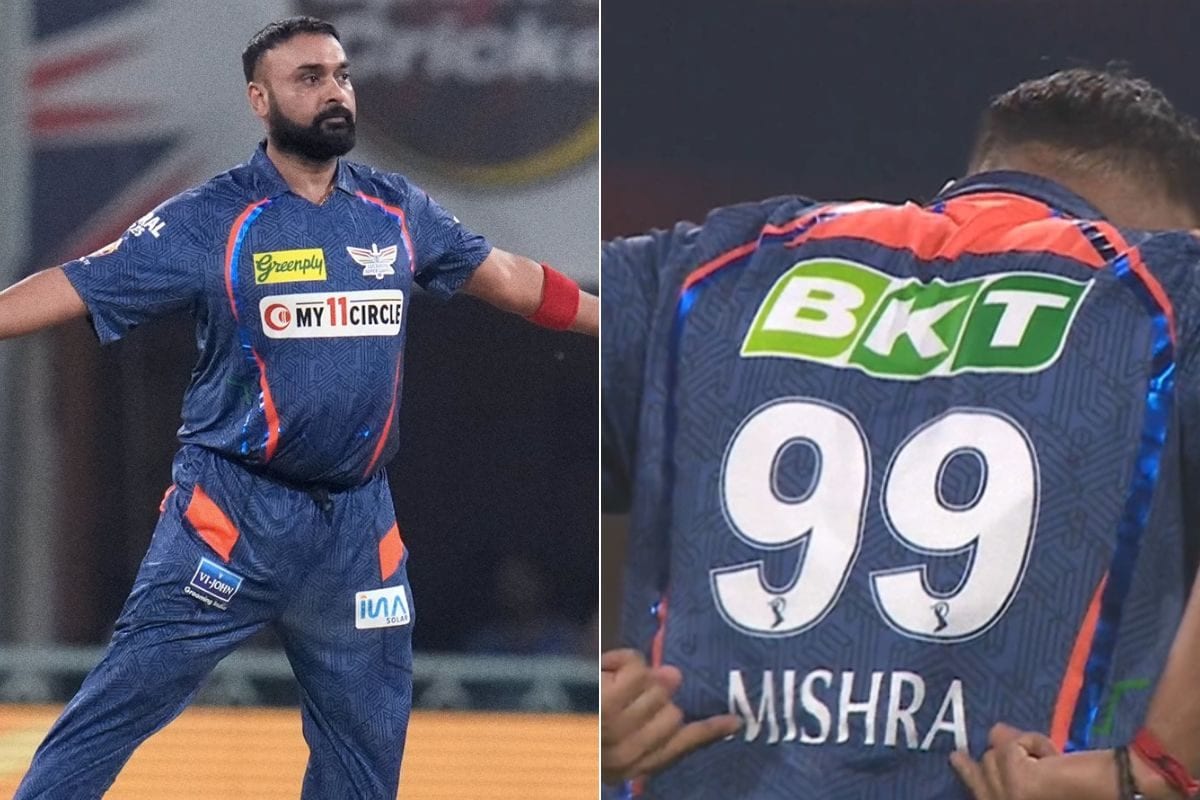 'impact player' amit mishra points at his name on jersey in epic celebration after removing riyan parag
