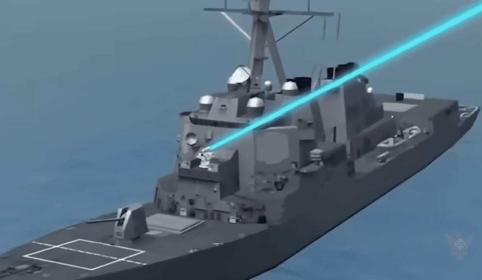 미국이 개발 중인 함선용 고출력 레이저 무기의 시연 영상 /US Military Defense 유튜브 캡처