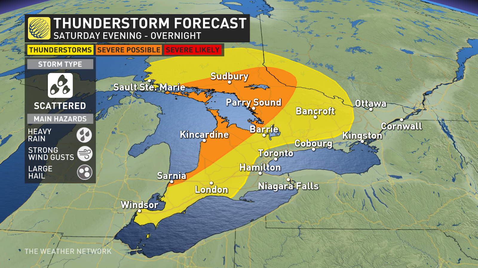 southern ontario faces overnight storm threat, summery sunday