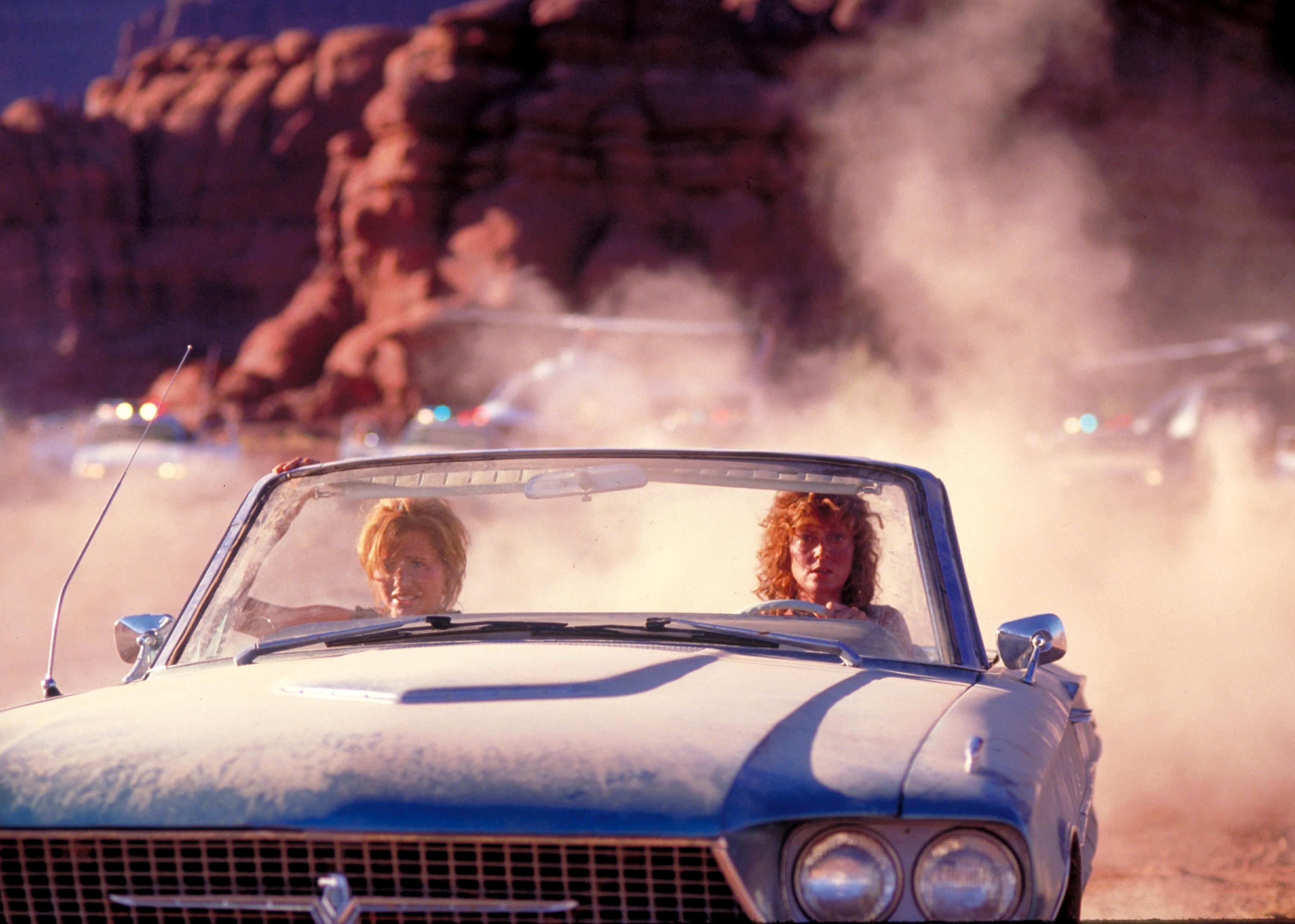 <p>- Director: Ridley Scott<br> - IMDb user rating: 7.5<br> - Metascore: 88<br> - Runtime: 130 minutes</p>  <p>Among director Ridley Scott's earliest films is "Thelma & Louise," a star-studded, female-led road trip flick that revolutionized the buddy comedy genre.</p>  <p>In the movie, Thelma (Geena Davis) and Louise (Susan Sarandon) are friends in very different eras of their lives who find themselves running from the authorities after killing a man who attempted to rape one of them.</p>  <p>The two have very different ideas on moving forward after the incident and ultimately criss-cross the country in a hilarious crime spree.</p>  <p>In the movie, you'll see Brad Pitt in one of his earliest roles, along with Harvey Keitel. Sarandon and Davis were both nominated for best actress in the 1991 Academy Awards.</p>