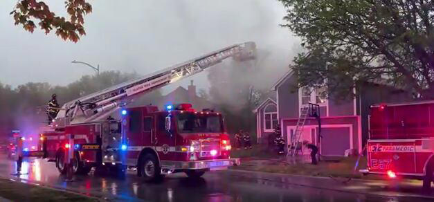 Olathe house catches fire after lightning strike