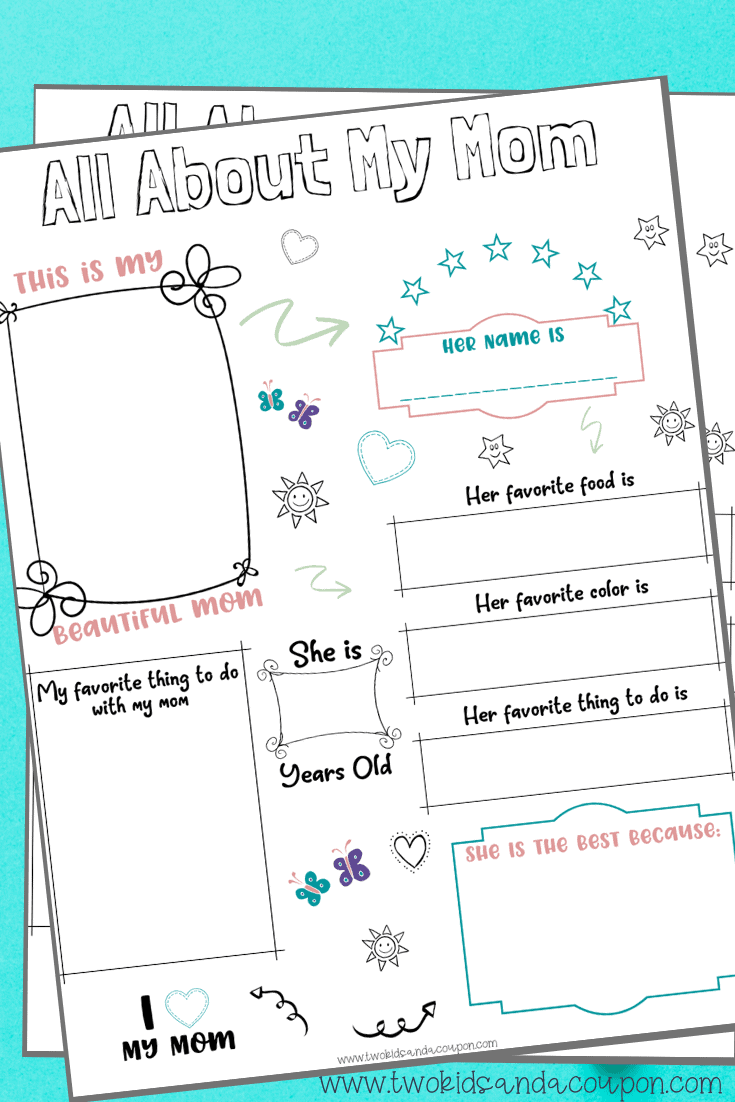 Free all about my mom printable