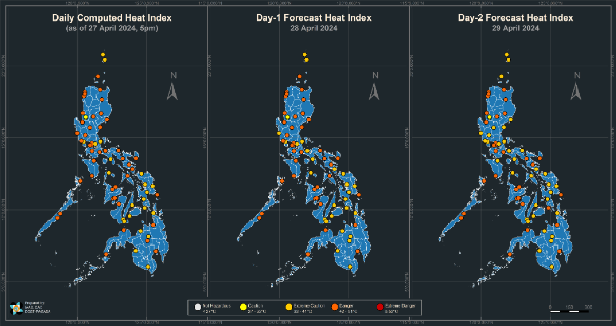 dangerous heat index in cagayan, metro manila