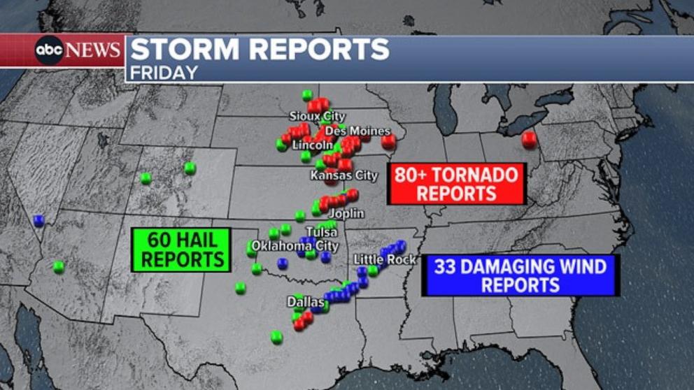 tornado threat continues after 4 injured, 83 tornadoes reported