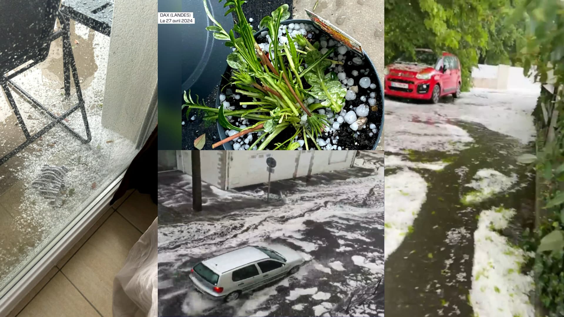 grêle, inondations... les images impressionnantes des violents orages dans le sud-ouest samedi
