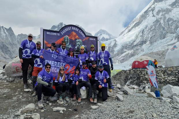 The St Mary's team at Everest Base Camp (Image: St Mary's Hospice)