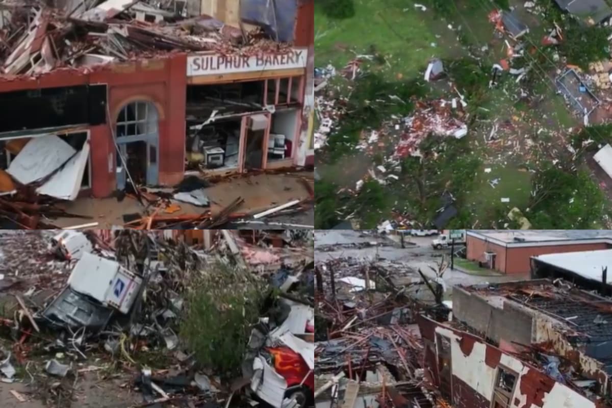 video: images coming in from us state of oklahoma show catastrophic impact of tornadoes