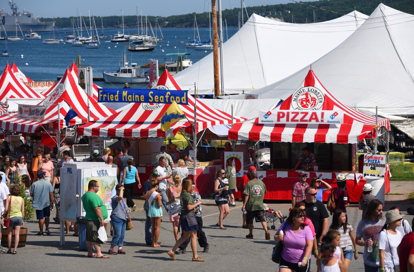 <h2>10. Rockland, Maine</h2> <p><b>August is great for: </b>Forgetting the summer diet for the best possible reasons.</p> <p>For five days, Rockland becomes a crustacean celebration with the <a class="Link" href="https://mainelobsterfestival.com/" rel="noopener">Maine Lobster Festival</a> (this year, from July 31 to August 4), with more than 70,000 visitors to gorge on freshly caught, fresh-cooking lobster overlooking Penobscot Bay: Take your pick between turnovers, rolls, salad, bisques, deep fried dumplings, and more.</p> <p>There’s more to the bash, with a cooking festival for those keen to show off their kitchen prep schools, and a <a class="Link" href="https://mainelobsterfestival.com/main-events/road-race-fun-run-and-walk/" rel="noopener">10K road race</a>. The highlight, though, is Sunday afternoon’s <a class="Link" href="https://mainelobsterfestival.com/main-events/the-great-international-lobster-crate-race/" rel="noopener">Great Crate Race</a>, where anyone foolhardy and athletic enough can sign up to try to scamper across 50 lobster traps strung together like a bobbing obstacle course across the harbor. This is a true community effort, staffed almost entirely by local volunteers and run by a nonprofit that siphons all the money made back into Midcoast Maine community programs.</p>  <h3>Where to stay: 250 Main Hotel</h3>  <ul>   <li><b>Book now: </b><a class="Link" href="https://www.250mainhotel.com/" rel="noopener">250 Main Hotel</a></li>  </ul> <p>The 26-room hotel right in the heart of town means you can walk to or from the festival (and dry off more quickly if you tumble during the Crate Race). It’s refreshing contemporary, featuring bright accent colors and flat screen TVs.</p>  <h3>How to get to Rockland</h3>  <p>The only flight to Rockland’s airport is operated by regional carrier Cape Air, from Boston. Hacking the trip, head to Portland, ME, which has seasonal service to a range of cities including Washington D.C., Baltimore, and Charlotte. Then drive up to Rockland, a scenic detour that takes around 90 minutes.</p>