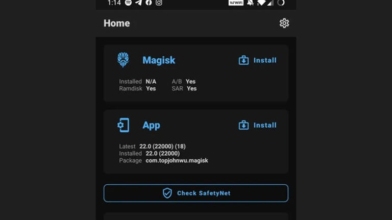 A screenshot of Magisk Manager