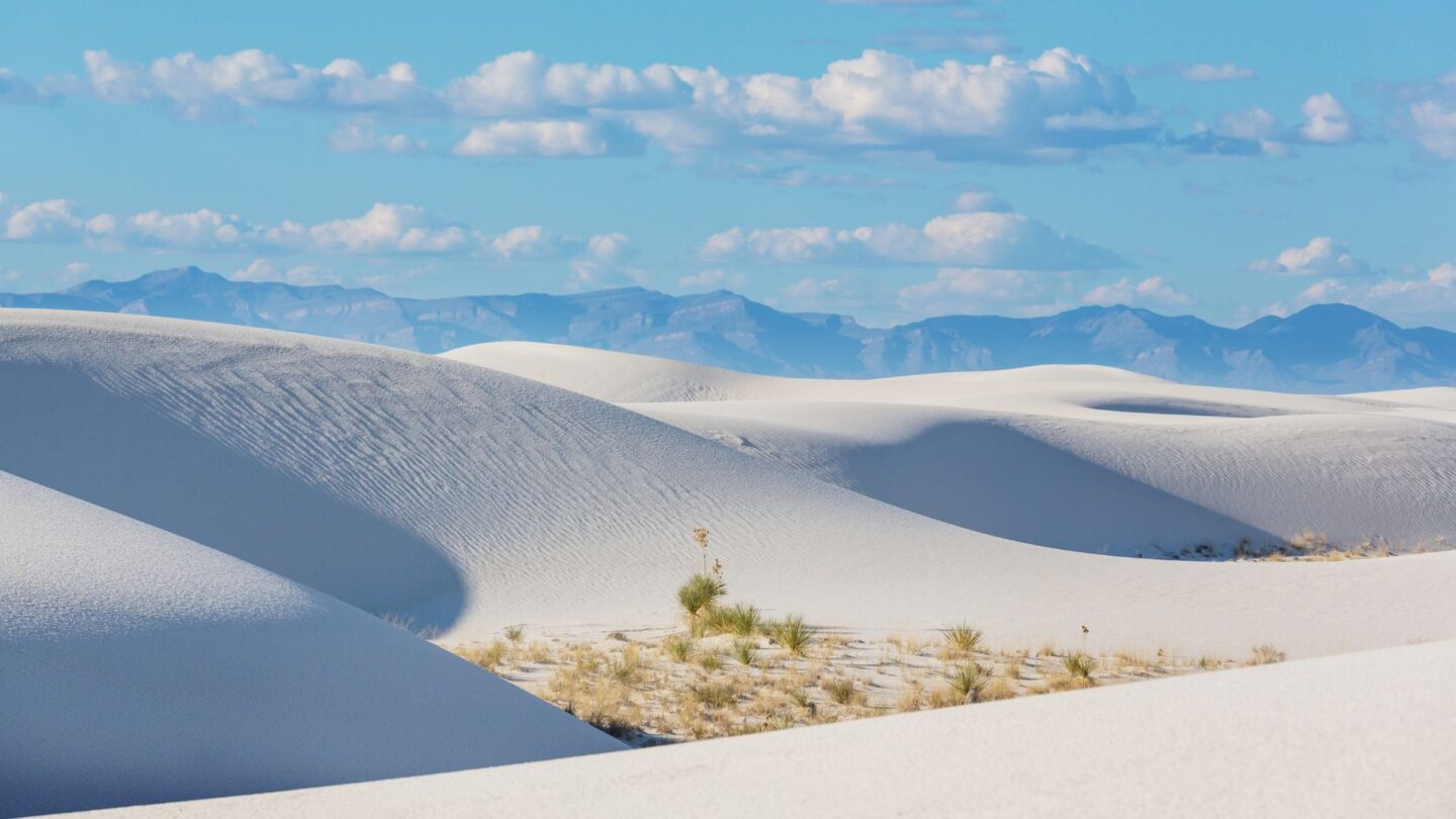 <p>White Sands is a desert unlike any other in the world. Its dunes are not made of sand but of gypsum, which makes them glow a bright white under the sun. It's a peaceful place that feels like a world away from every hustle and bustle of the cities.</p>