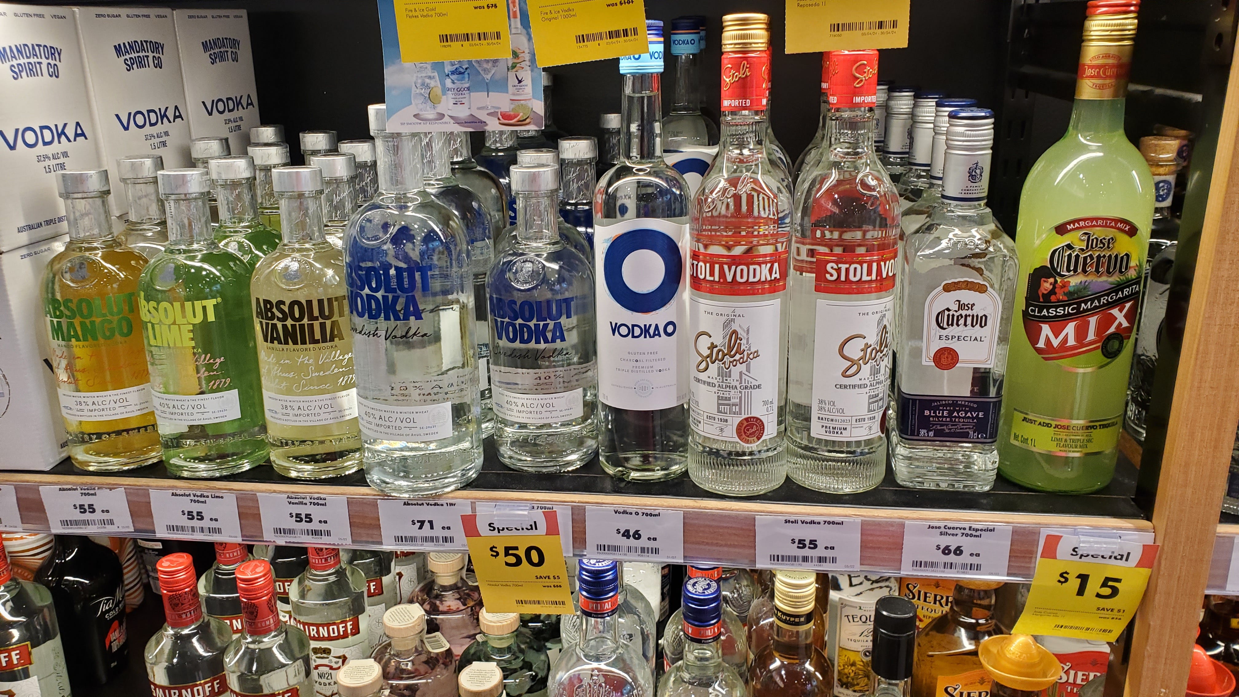 <p>Australia has some of the <a href="https://www.theguardian.com/news/2024/mar/21/australia-alcohol-tax-system-rise-spirits-beer-costs-percentage">highest taxes on spirits in the world</a>. It's quite an isolated country, far from the places it imports a lot of its alcoholic products from, and you see that reflected in the prices. </p><p>Plus, wine is subject to a <a href="https://www.ato.gov.au/businesses-and-organisations/gst-excise-and-indirect-taxes/wine-equalisation-tax">wine equalization tax (WET</a>) — about 29% of the wine's wholesale value — and may also be subject to the goods and services tax (GST).</p><p>Although choosing a locally brewed beer or homegrown wine is a more cost-effective option, don't be surprised if you see a bottle of spirits that would retail for $20 in the US being sold for triple the price here.</p>