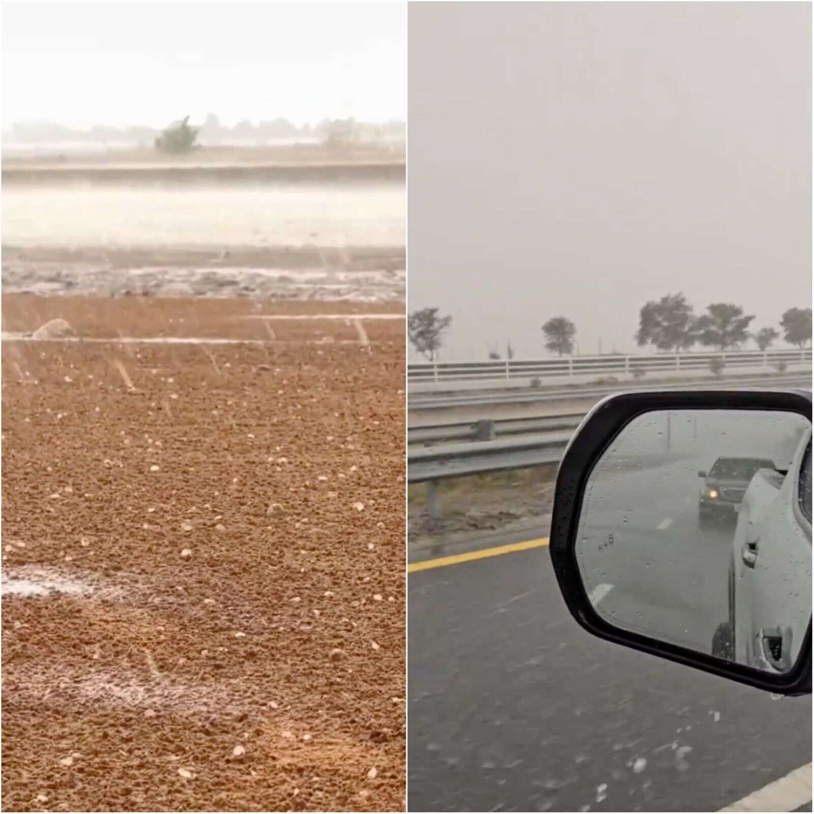 uae rains: watch as hailstorm, heavy showers hit parts of country