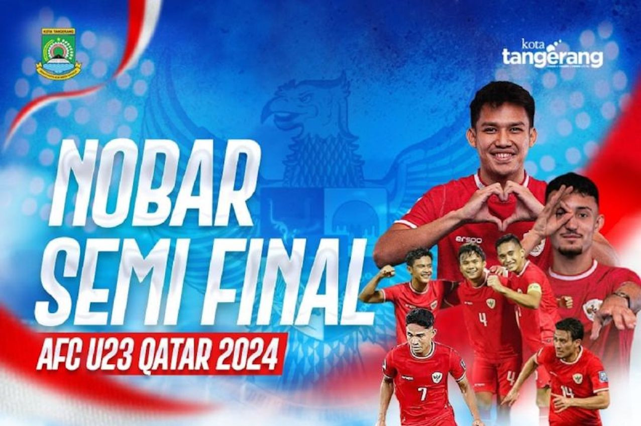 timnas u-23 indonesia vs uzbekistan malam ini, pemkot tangerang gelar nobar di taman elektrik