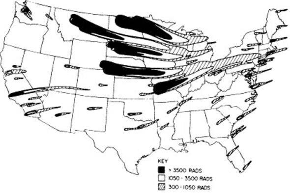 Terrifying nuclear fallout map reveals 75 percent of Americans would ...