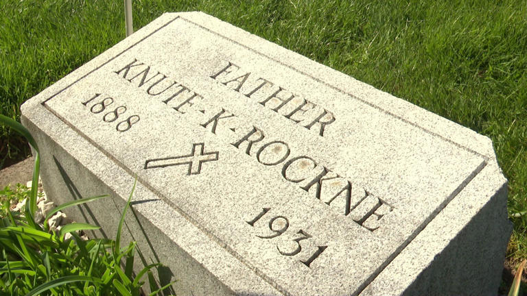 Knute Rockne’s grave moved to Notre Dame