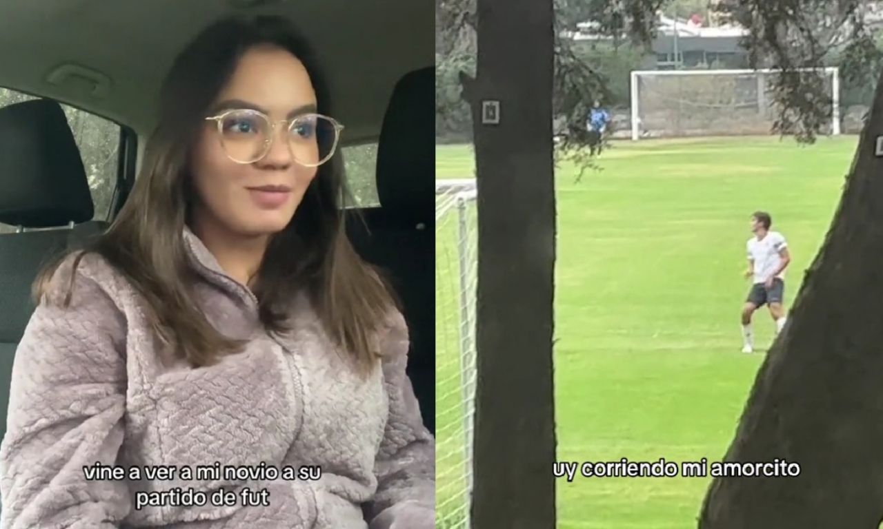 novia se vuelve viral por apoyar a su pareja en partido de futbol en plena tormenta (video)