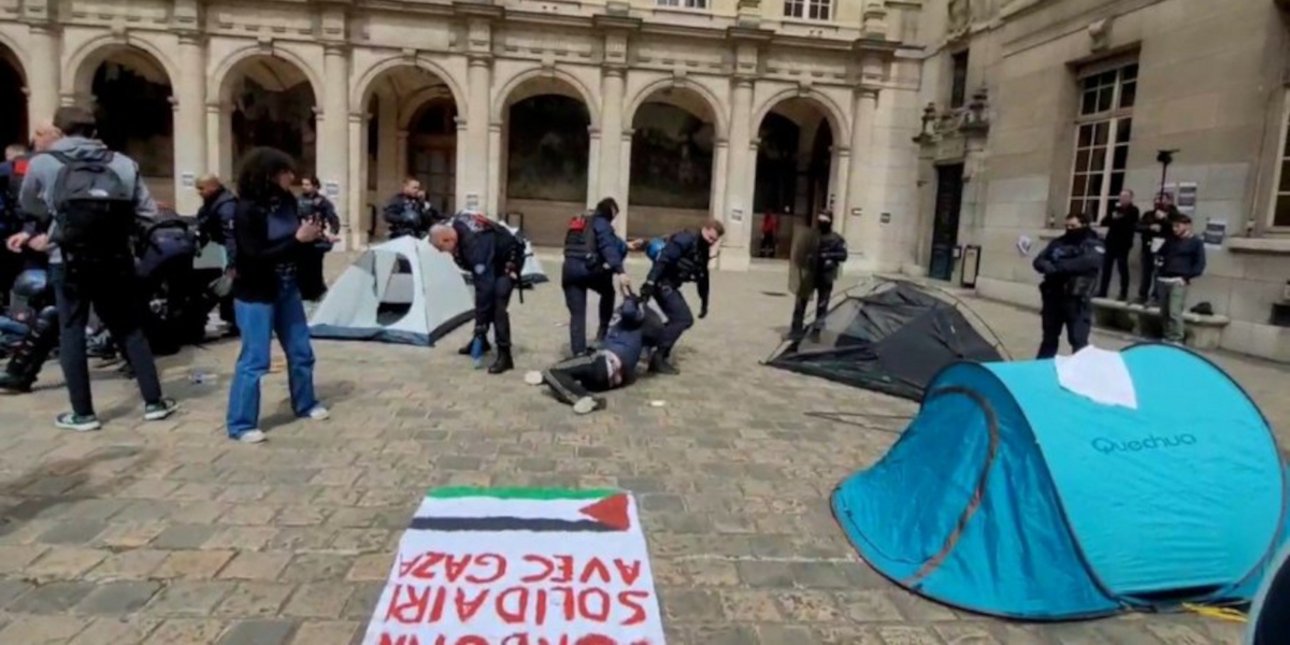 επέμβαση της αστυνομίας στο πανεπιστήμιο της σορβόννης: έξωση σε φοιτητές που διαμαρτύρονται για τη γάζα