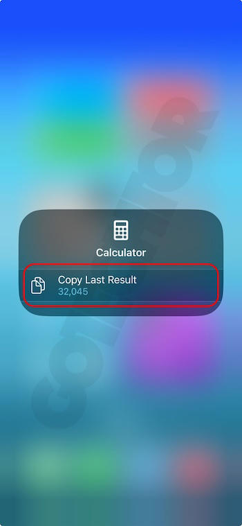 Copy last result from Control Center