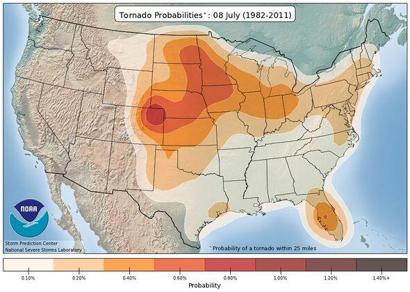 Terrifying Tornado Map Shows Areas Of Us Most At Risk Over Next Two Months 5443