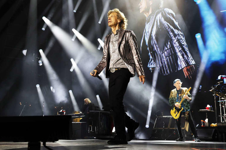 Kevin Mazur/Getty Images for The Rolling Stones Mick Jagger performs on stage during The Rolling Stones' 'Hackney Diamonds' tour at NRG Stadium on April 28, 2024 in Houston