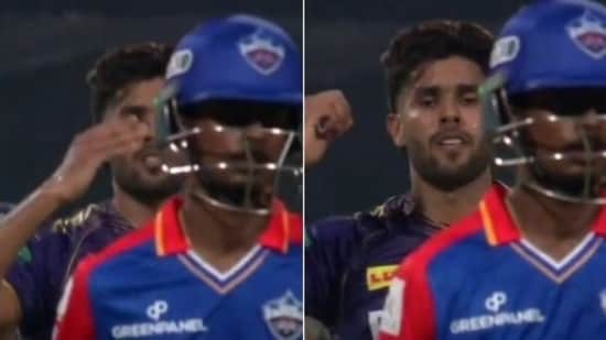 harshit rana stops himself from another flying-kiss send-off as kkr pacer quickly recalls brutal bcci punishment