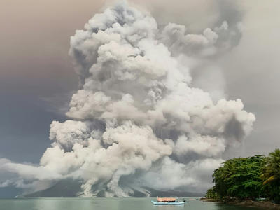 Indonesia volcano erupts, thousands evacuated over tsunami threat<br><br>