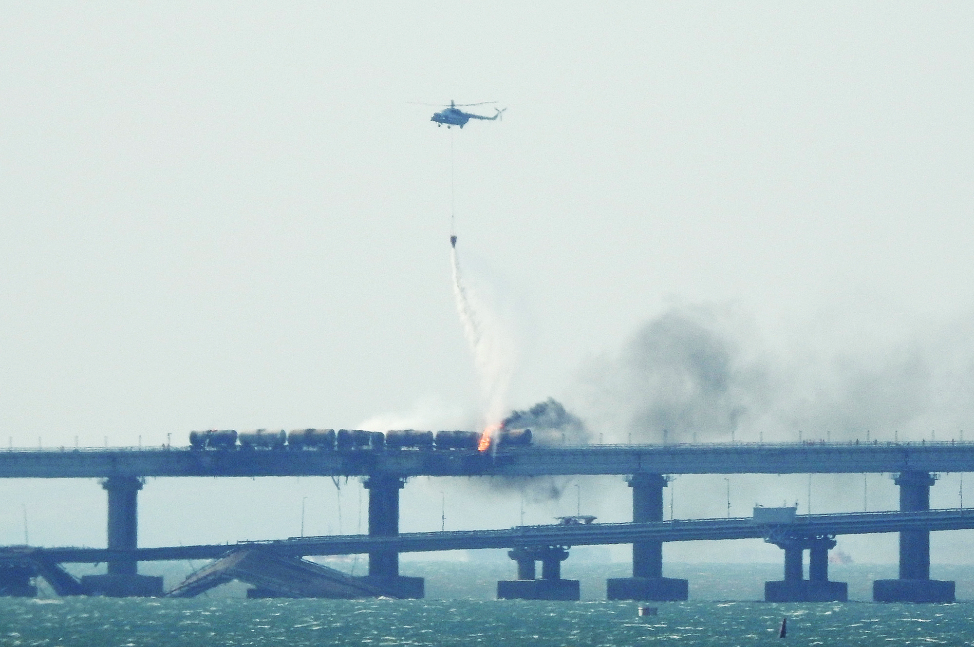 crimea rocked by explosions as bridge shut: reports
