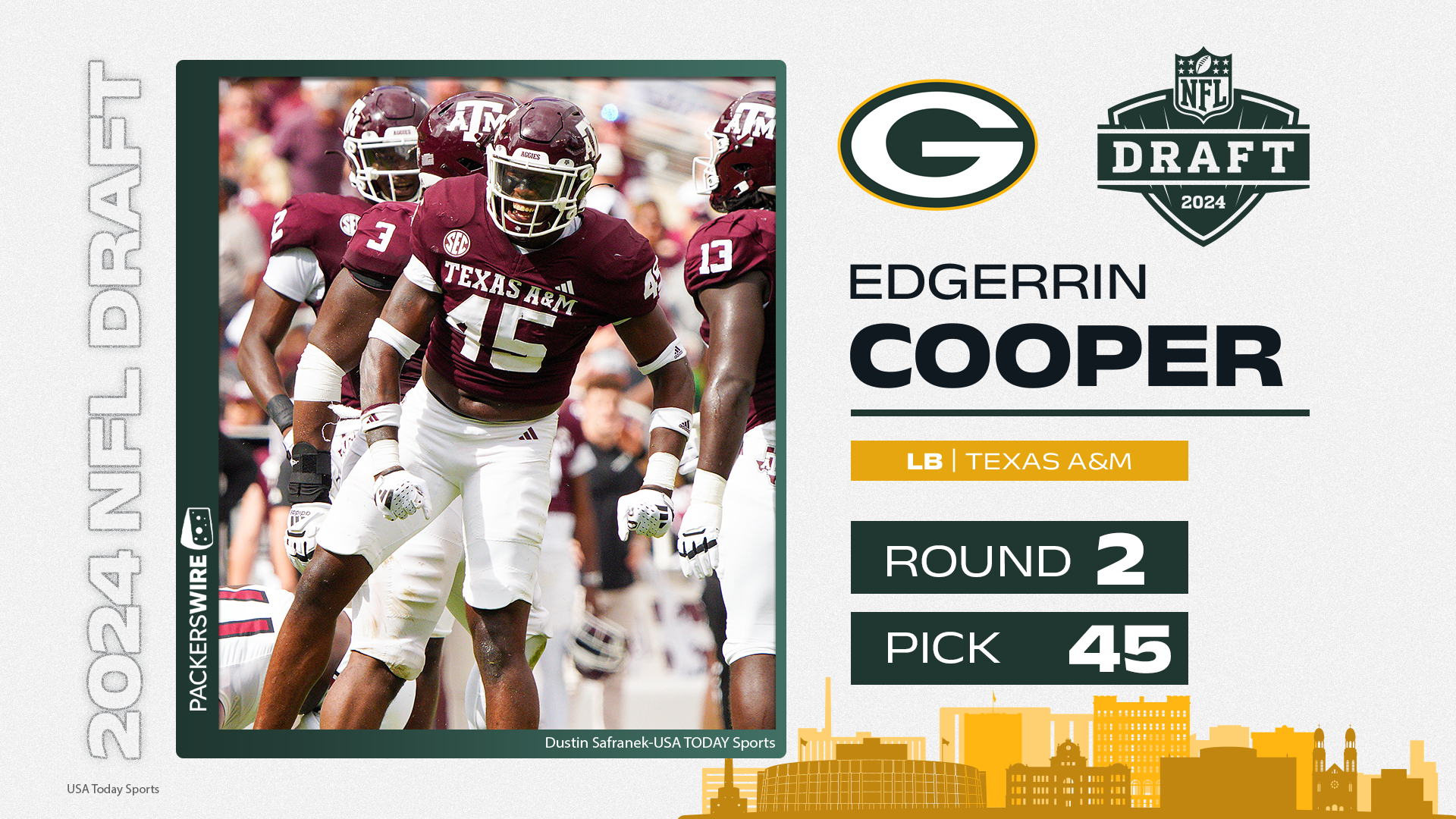 green bay packers 2024 second-round pick: lb edgerrin cooper