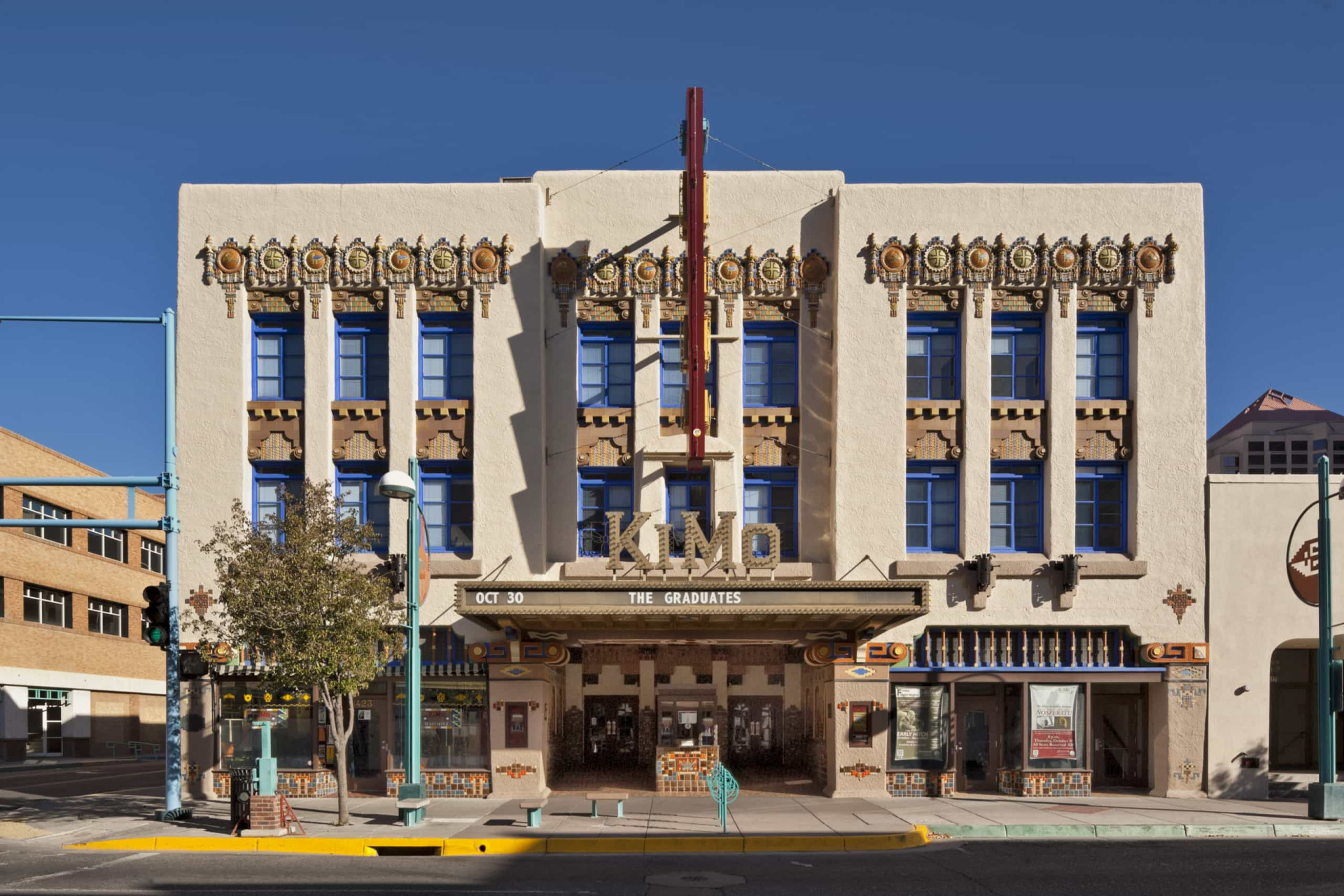 <p>Albuquerque's Kimo Theatre on Central Avenue is a fantastic example of extravagant Art Deco-Pueblo Revival Style architecture. Opened in 1927, the venue overlooks the famous Route 66, the legendary "Mother Road" that arrows through the city on its way to the West Coast.</p><p>You may also like:<a href="https://www.starsinsider.com/n/456350?utm_source=msn.com&utm_medium=display&utm_campaign=referral_description&utm_content=487164v6en-en"> Actors who always make a bad movie better</a></p>