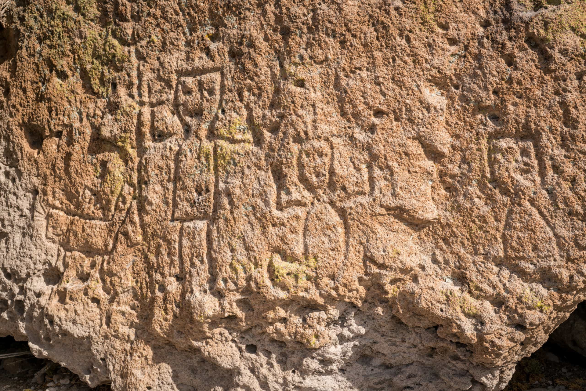 <p>Detached from the Bandelier National Park but still very much accessible is the Tsankawi Trail. Following this looped footpath provides access to numerous unexcavated ruins, caves, and a series of petroglyphs (pictured), a form of rock art.</p>