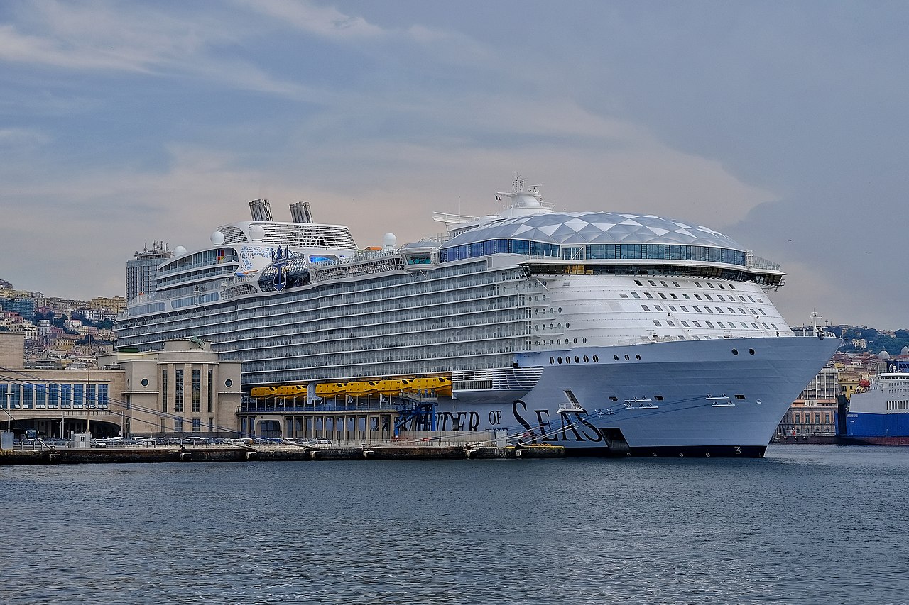 <p>Royal Caribbean did it again with another colossal cruise ship breaking records. The Wonder of the Seas surpasses the previous cruise ship mentioned, Symphony of the Seas, in size. It’s often referred to as a “floating city.”</p>