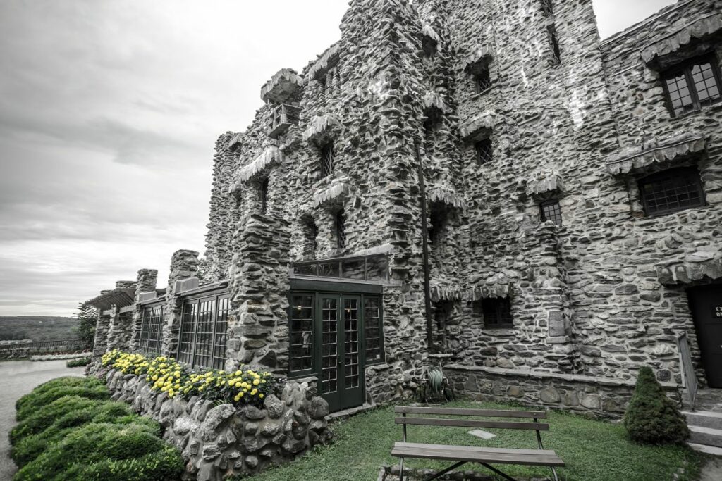 <p>Gillette Castle is a 24-room, 14,000 sq ft home has 24 rooms and stands three stories high (not including the tower). It’s designed as an American fairy tale mixed with European flair, but what else would you expect from a castle was designed and built by William Gillette, an actor famous for his portrayal of Sherlock Holmes on stage. Gillette died in 1943 with no heirs and a will that precluded the possession of his home by any “blithering sap-head who has no conception of where he is or with what surrounded” so the State of Connecticut took over the property and opened it as Gillette Castle State Park.</p>