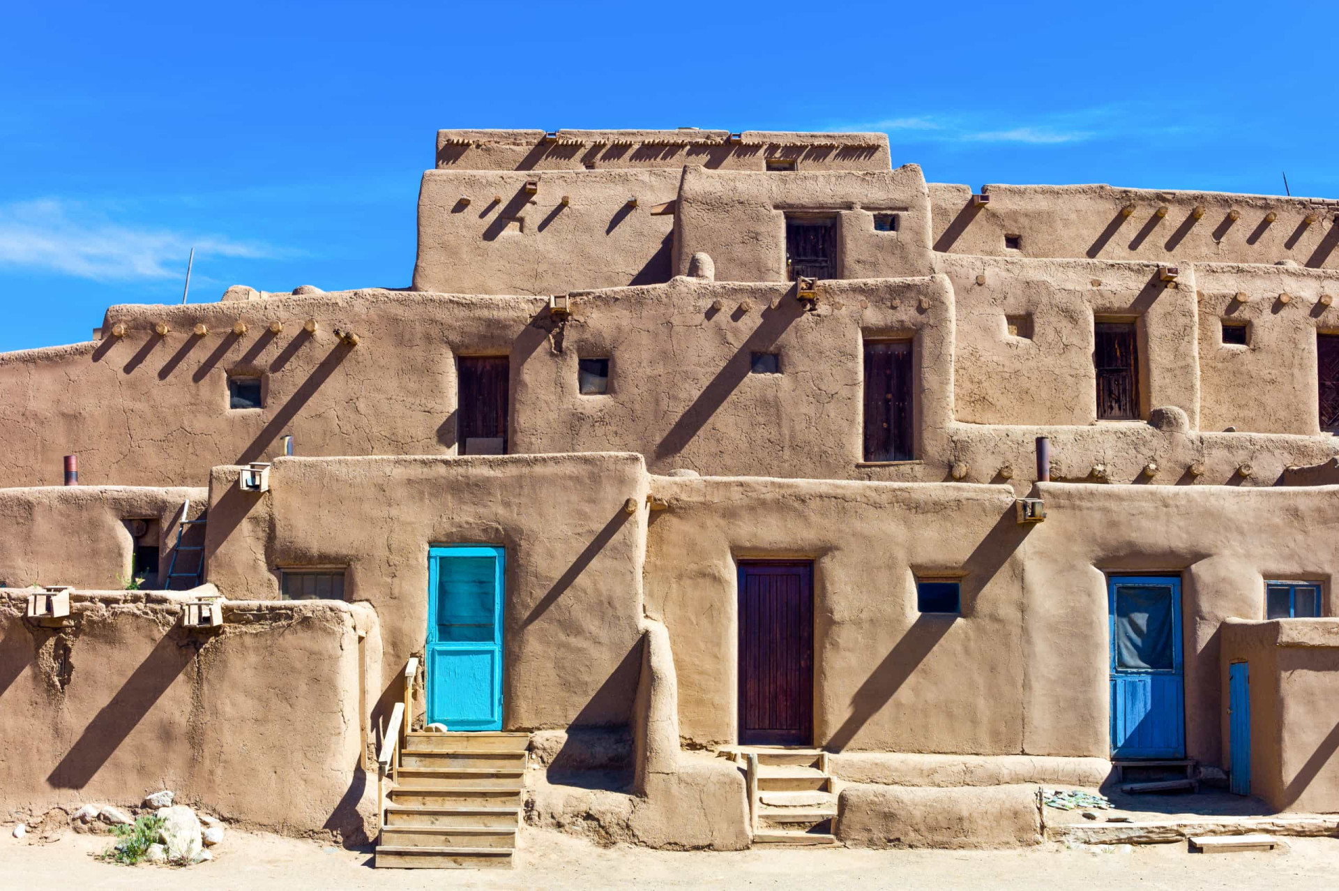 <p>New Mexico is home to the oldest continuously-inhabited dwellings in the United States, the adobe structures of Taos Pueblo. The buildings date back to between 1000 and 1450, and the entire community is a designated UNESCO World Heritage Site.</p>