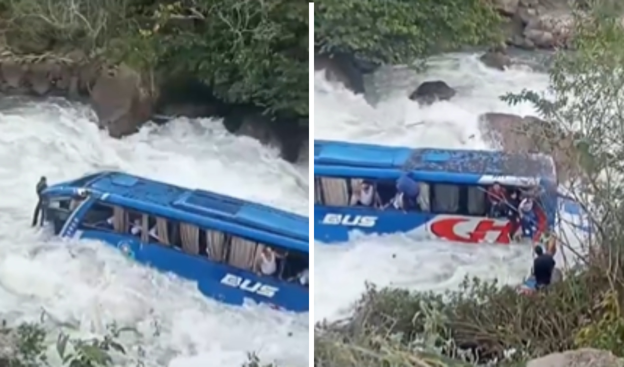 amazon, chachapoyas: bus interprovincial con pasajeros cae al río utcubamba y reportan policía desaparecido