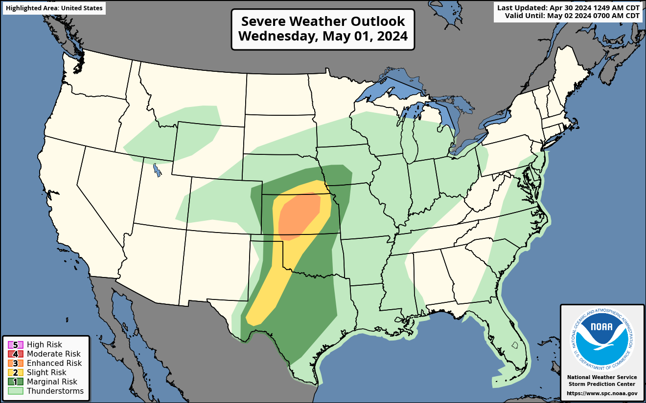 threat of severe storms and tornadoes returns to central states