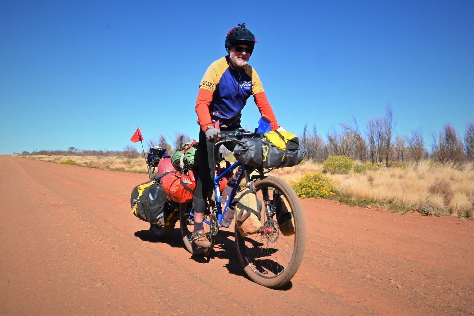 lindsay gault undertaking an 11,000km fundraising bike ride