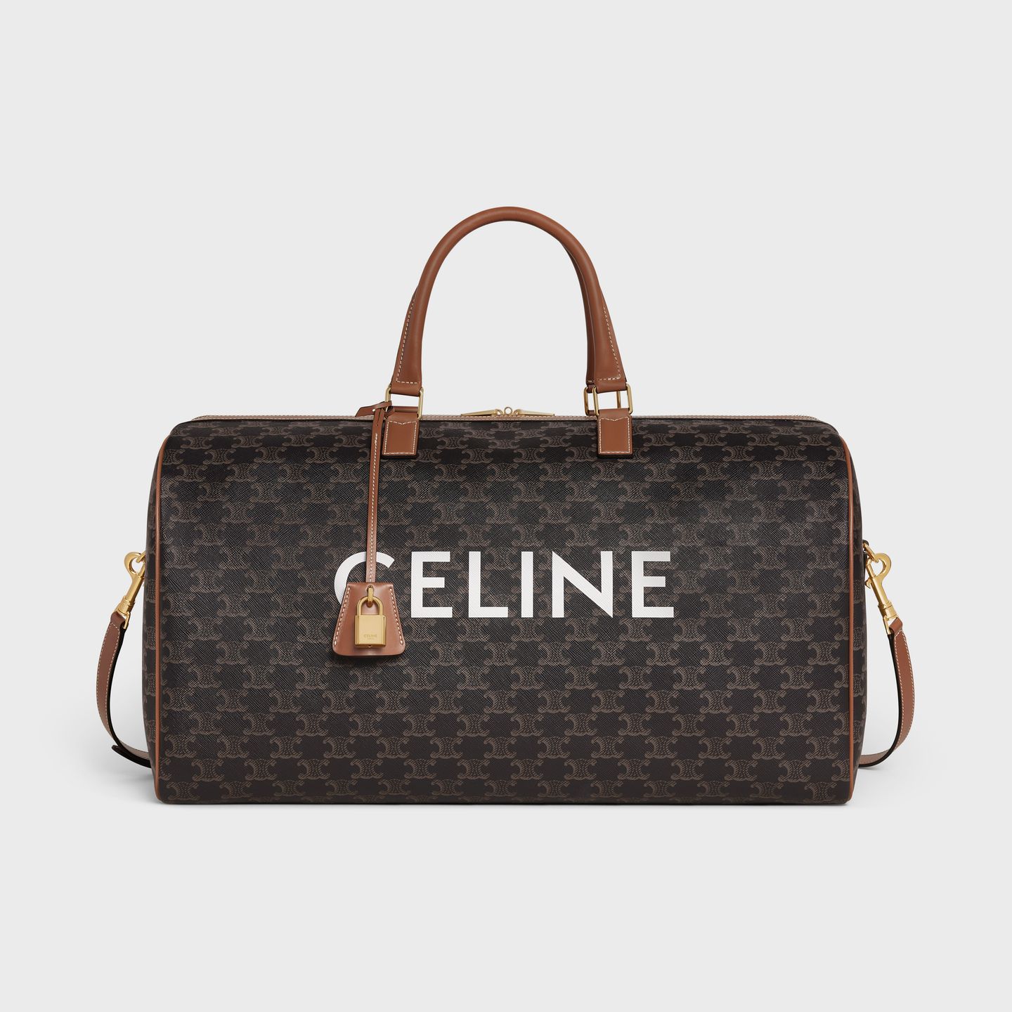 <p><strong>$2600.00</strong></p><p><a href="https://www.celine.com/en-us/celine-shop-women/handbags/triomphe-canvas/large-voyage-bag-in-triomphe-canvas-with-celine-print-191472CYX.04LU.html">Shop Now</a></p><p>This Celine duffel is a timeless travel investment, from the Triomphe logo to the sturdy leather handles and crossbody strap.</p><p><strong>Dimensions: </strong>20" x 11" x 9"</p><p><strong>Materials: </strong>Canvas and leather with textile lining</p>