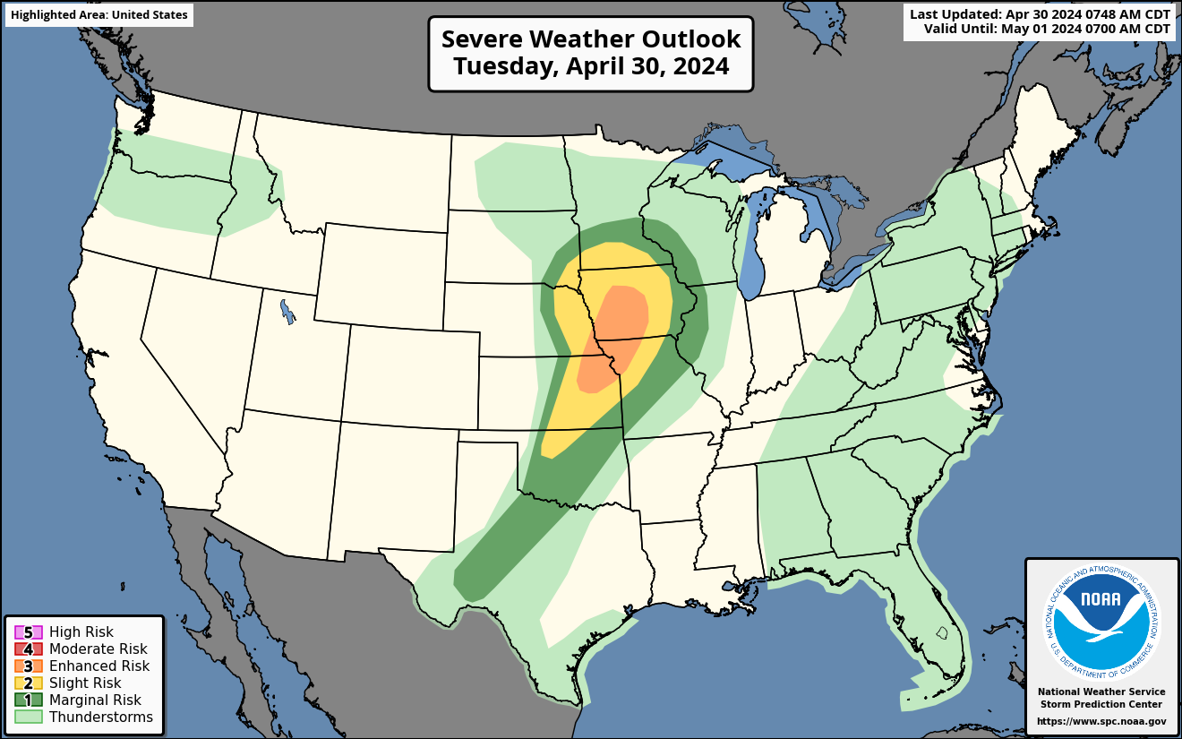 threat of severe storms and tornadoes returns to central states