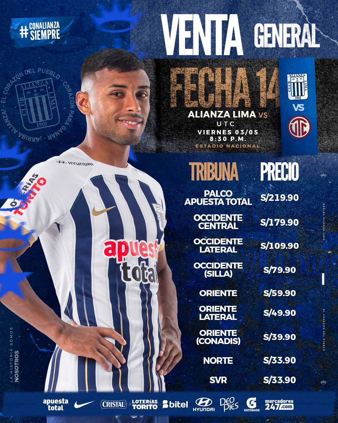 atención, hincha blanquiazul: alianza lima confirmó cómodos precios para el partido ante utc