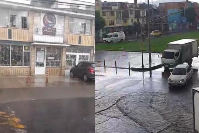 videos: fuertes lluvias y granizada que caen en bogotá causan encharcamientos en algunos puntos
