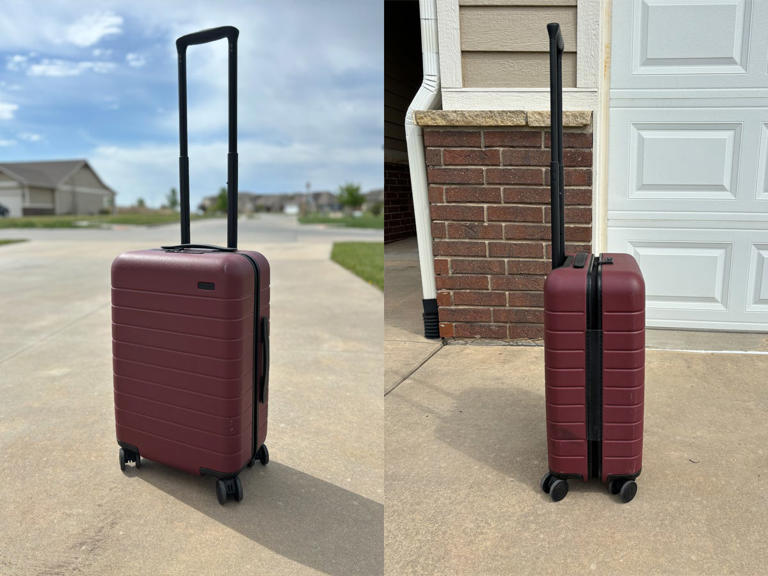The Away Carry-On has a slim, unobtrusive profile and a hard outer shell. Lauren Savoie/Business Insider