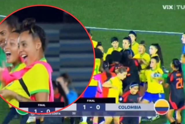 video | revelan el gesto que desató gresca entre jugadoras de brasil y selección colombia