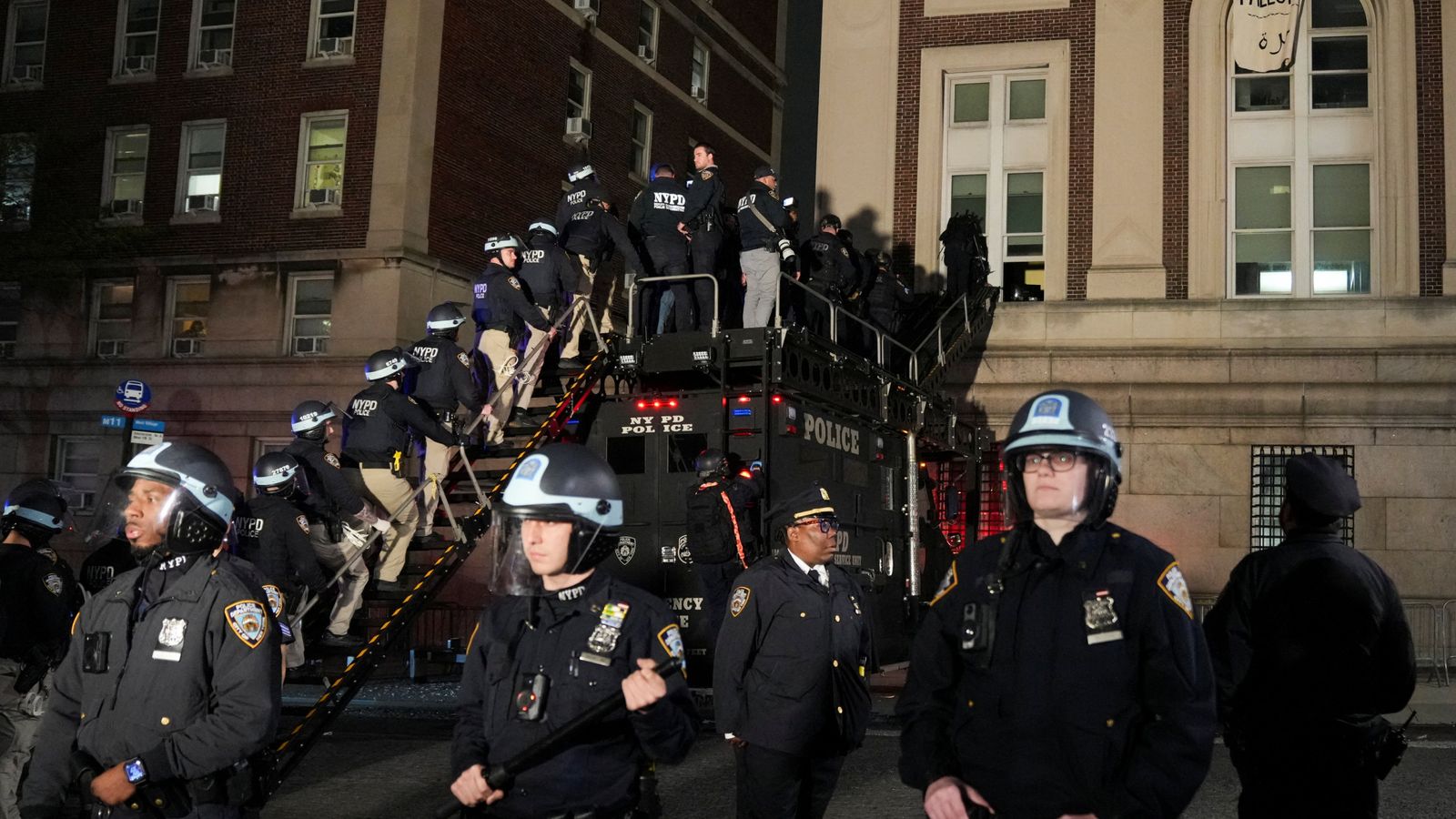 around 300 arrested as riot police break up us university protests