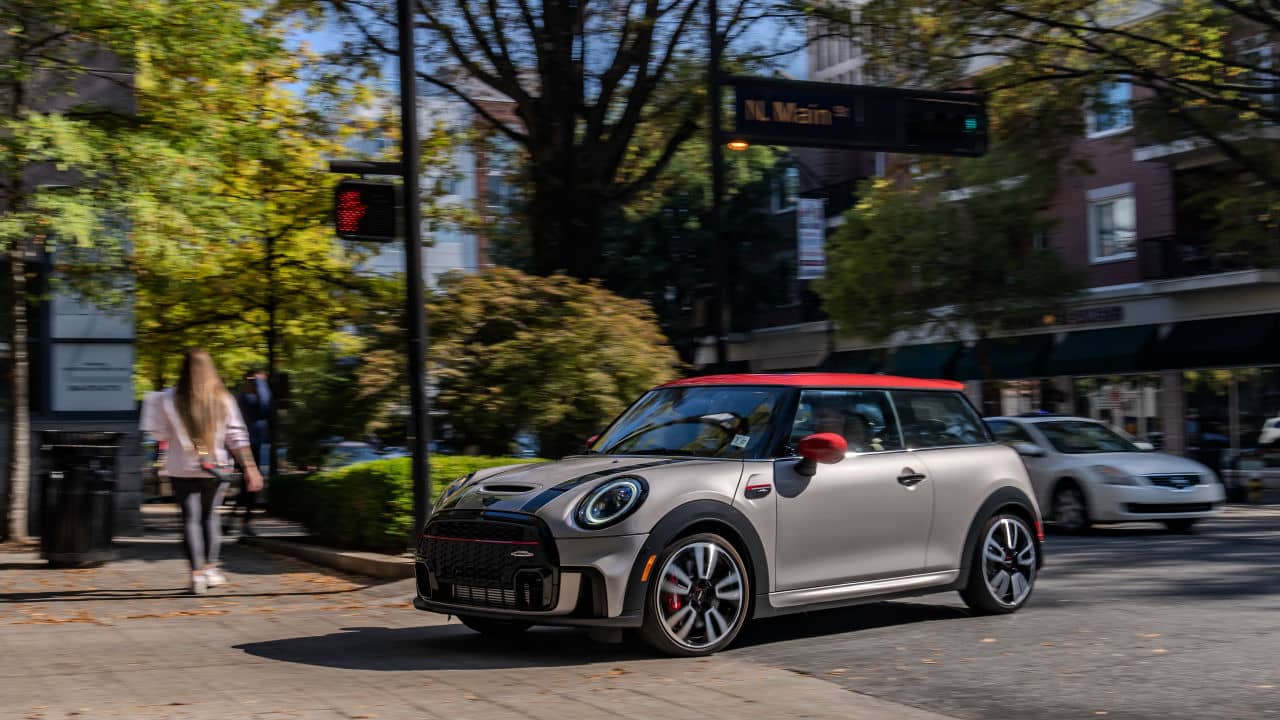 <ul> <li>32 mpg</li> </ul><p>If you spend most of your time driving around town, a Mini Cooper is a superb choice. Its compact dimensions make it easy to park and maneuver through traffic, and you can get it in two doors, four doors, or even with a convertible roof.</p><p>The base 134 horsepower models will get 29 mpg around town and 32 mpg overall. Upgrade to the 189 horsepower S trim, and you lose just one mpg overall. Even the range-topping 228 horsepower JCW version still manages 29 mpg in mixed driving conditions.</p>